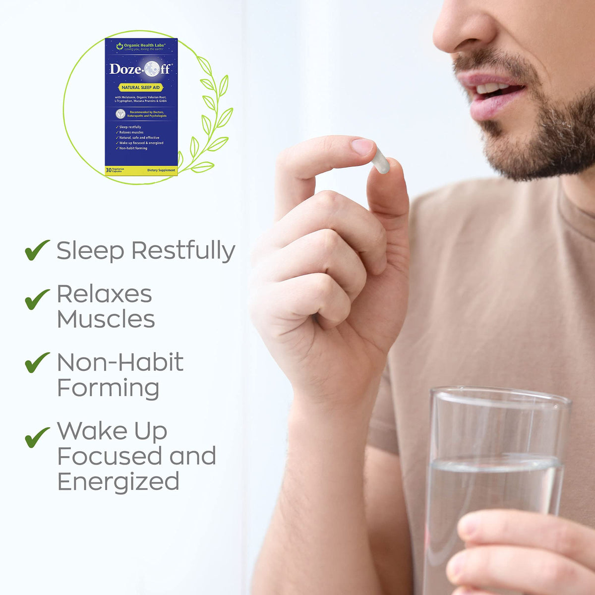 Organic Health Labs Doze-Off Premium Sleep Aid - 60 Capsules - image 7