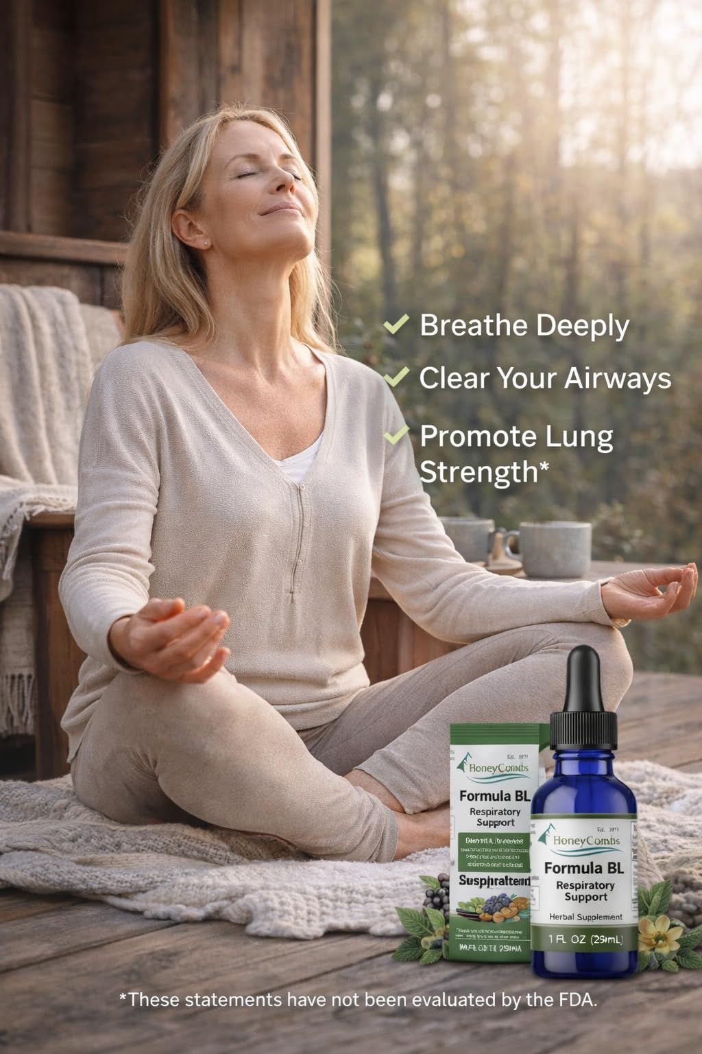 HoneyCombs Mullein Leaf Respiratory Support Drops - 1oz - image 3
