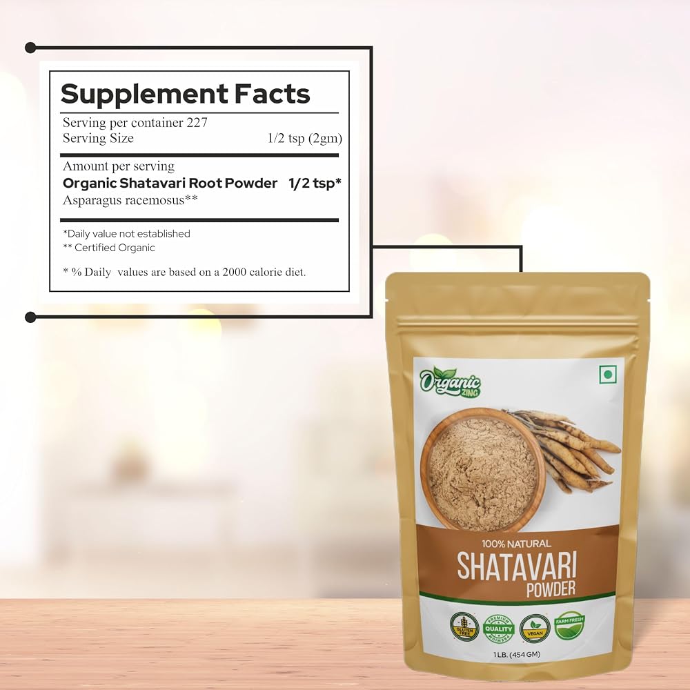 ORGANIC ZING Shatavari Powder Food Grade - 454 g - image 5