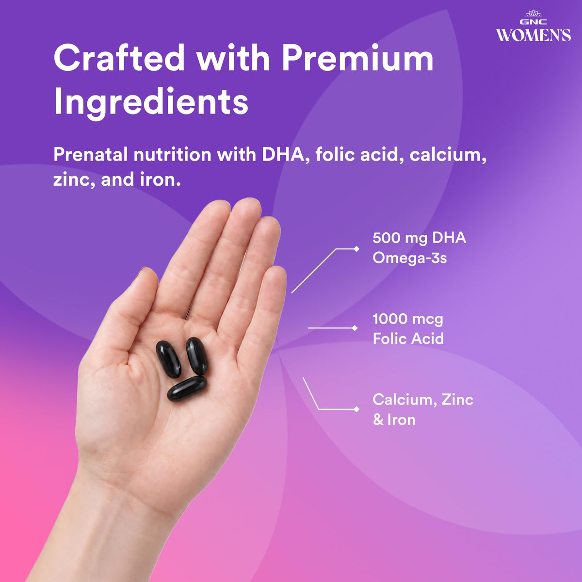GNC Women's Prenatal Multivitamin with DHA & Iron - 90 Softgels - image 4
