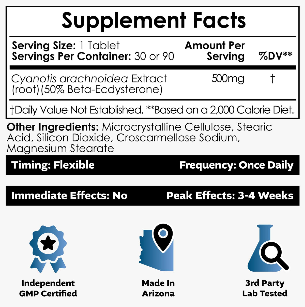 Nootropics Depot Beta Ecdysterone/20-Hydroxyecdysone 50% Tablets