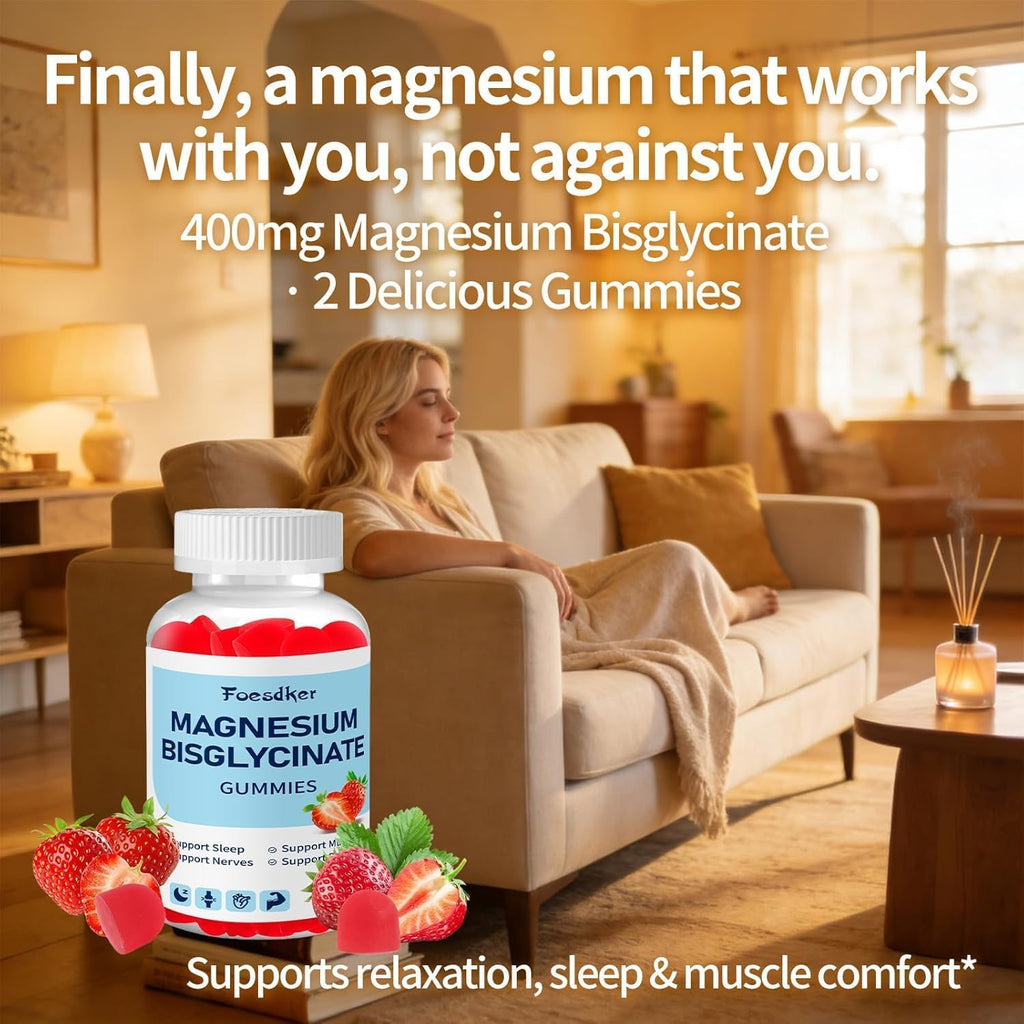 Foesdker Magnesium Bisglycinate Gummies 400mg - 60 Gummies - image 2