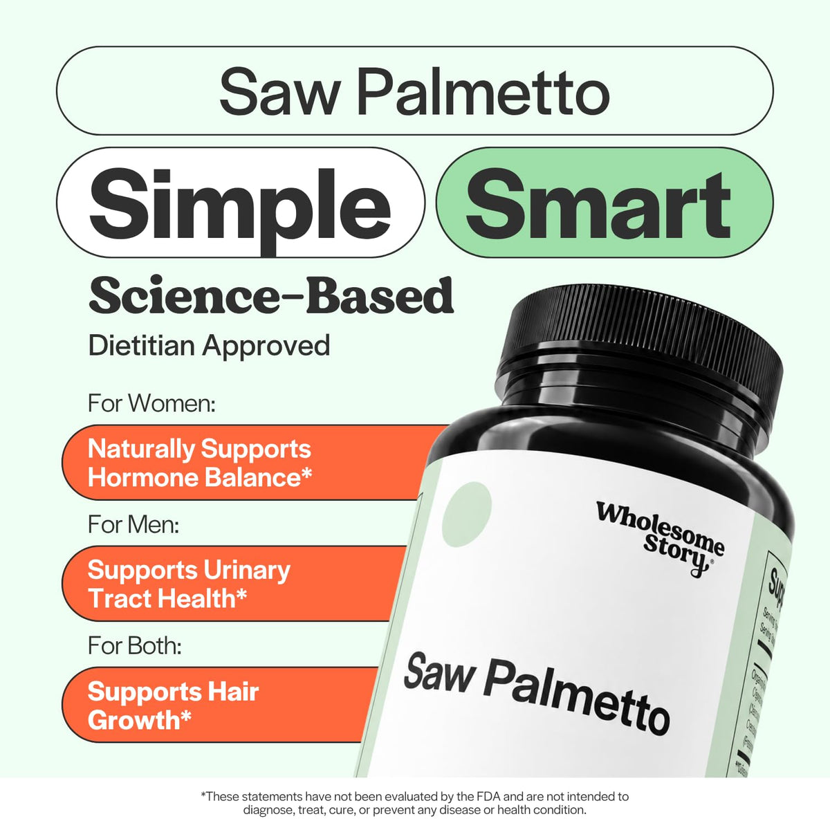 Wholesome Story Saw Palmetto Extract 500mg - 100 Capsules - image 3