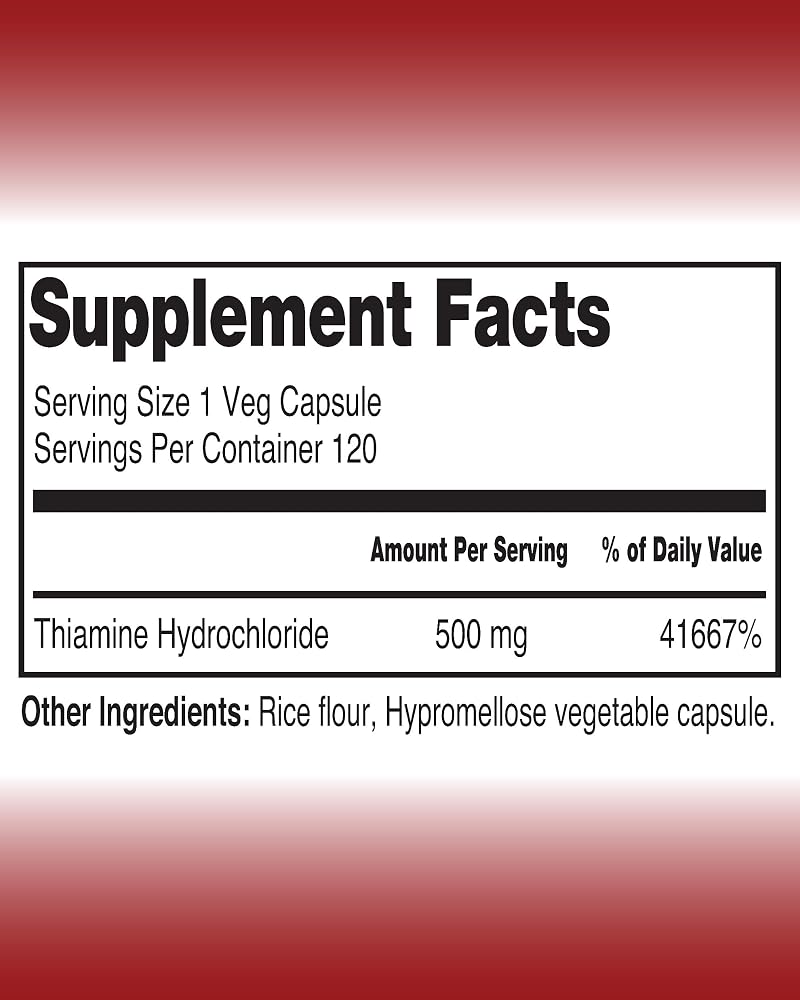 The One Pill Integrative Healing Vitamin B1 Thiamine 500mg - 120 Capsules - image 2