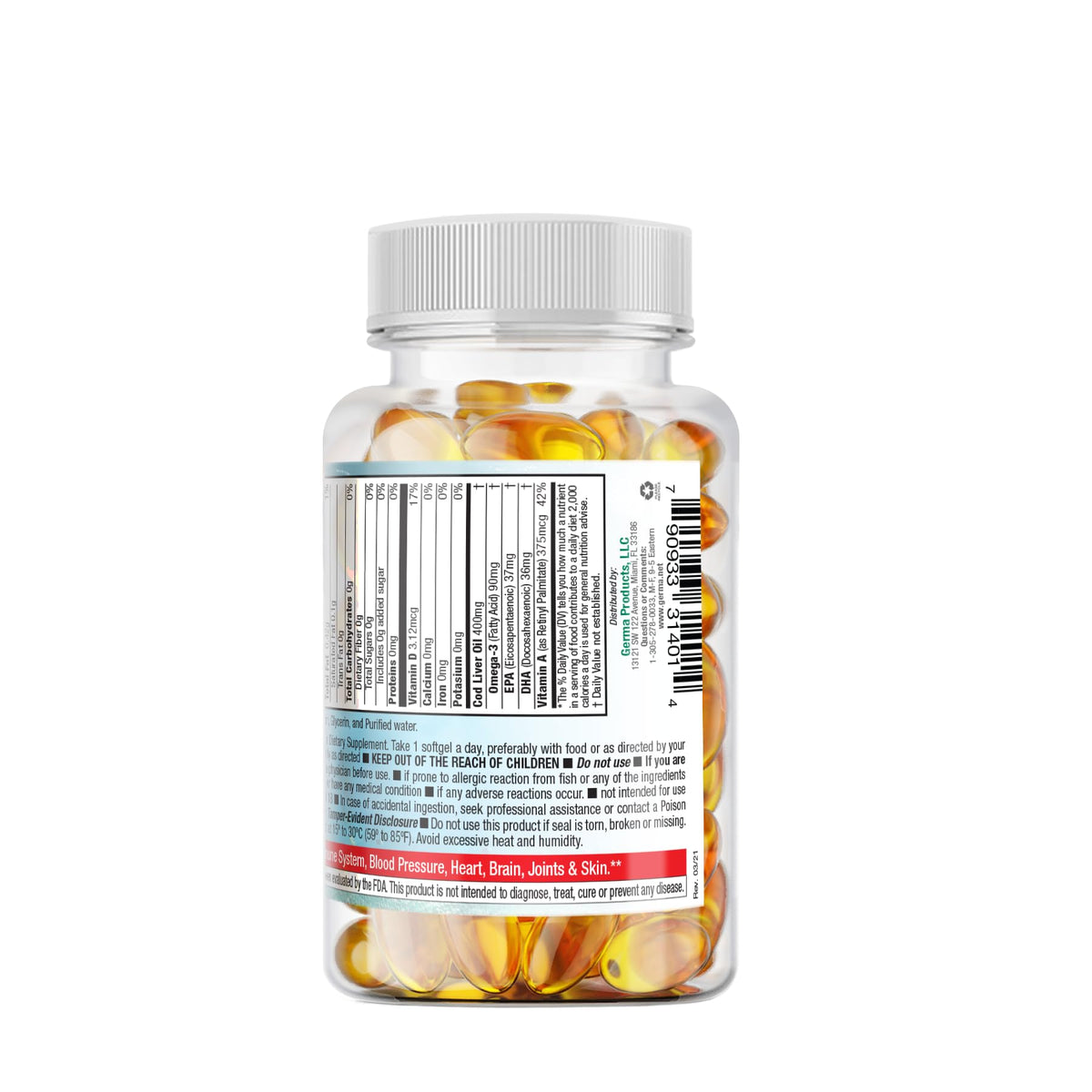 Germa Cod Liver Oil Omega-3 EPA & DHA - 50 Softgels - image 4