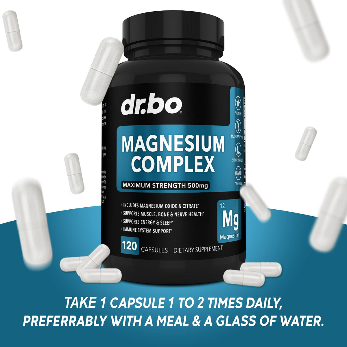 DR. BO Magnesium Complex Supplement 500mg - 120 Capsules - image 7