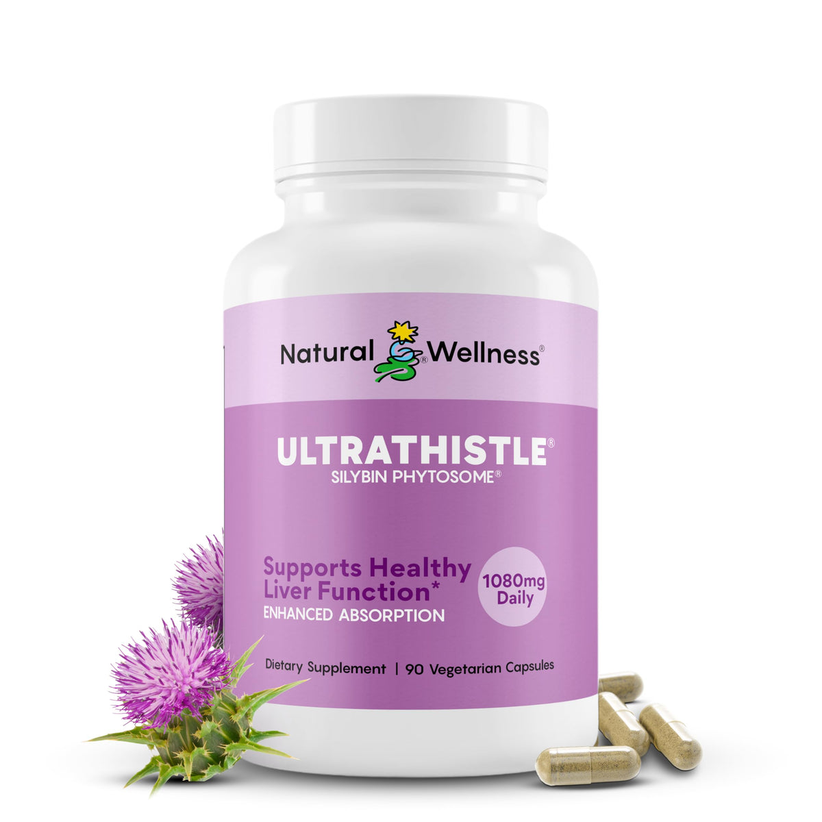 Natural Wellness Milk Thistle Formula Bottles - 90 Capsules
