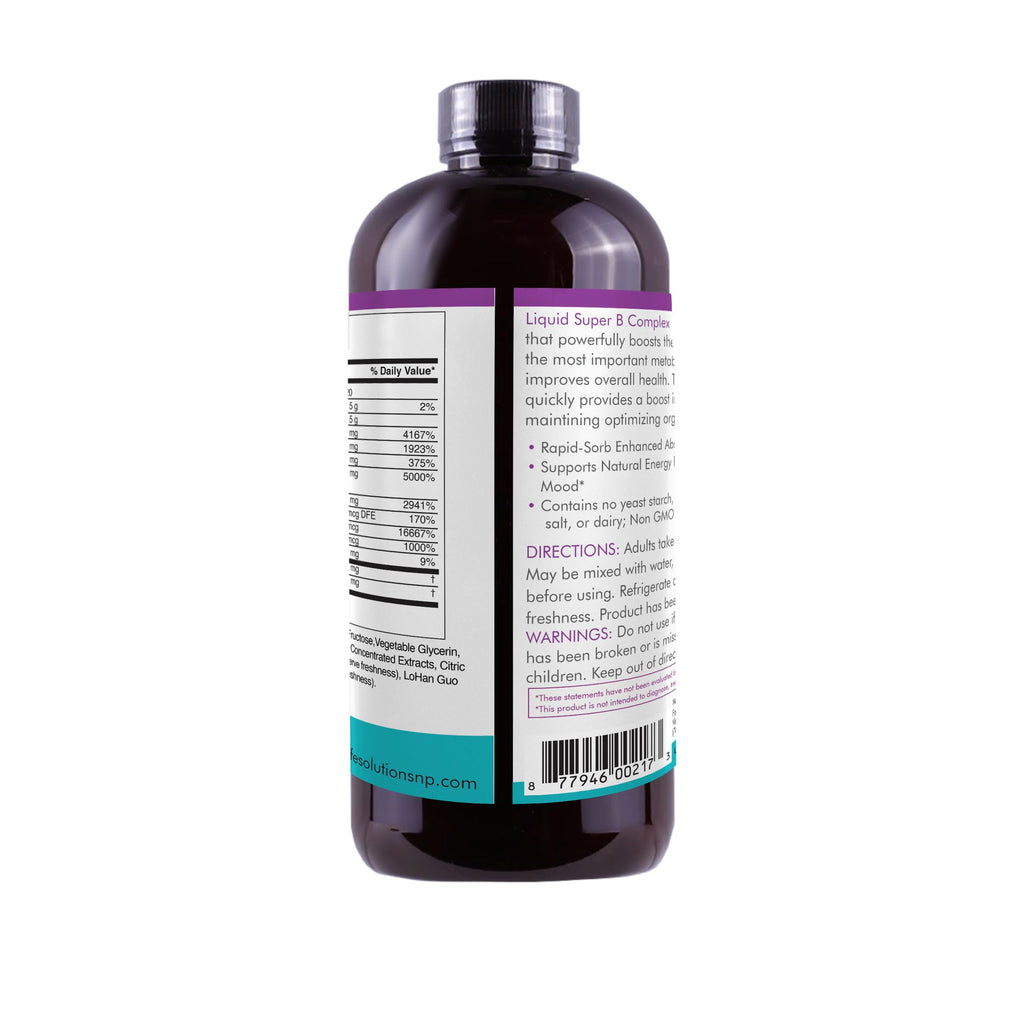 Life Solutions Liquid Super B Complex for Energy - 32 Fl Oz - image 4
