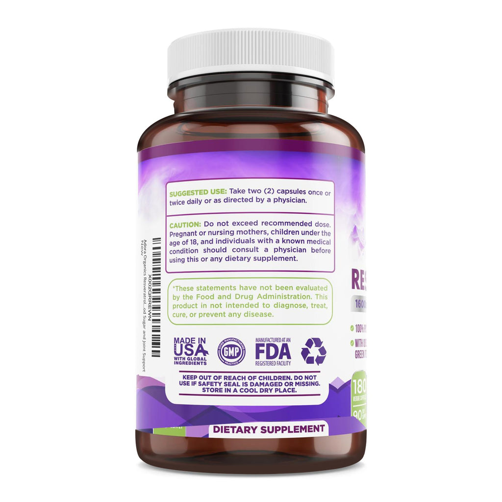 Biodora Resveratrol 1600mg Trans-Resveratrol Antioxidant - 180 Capsules - image 6