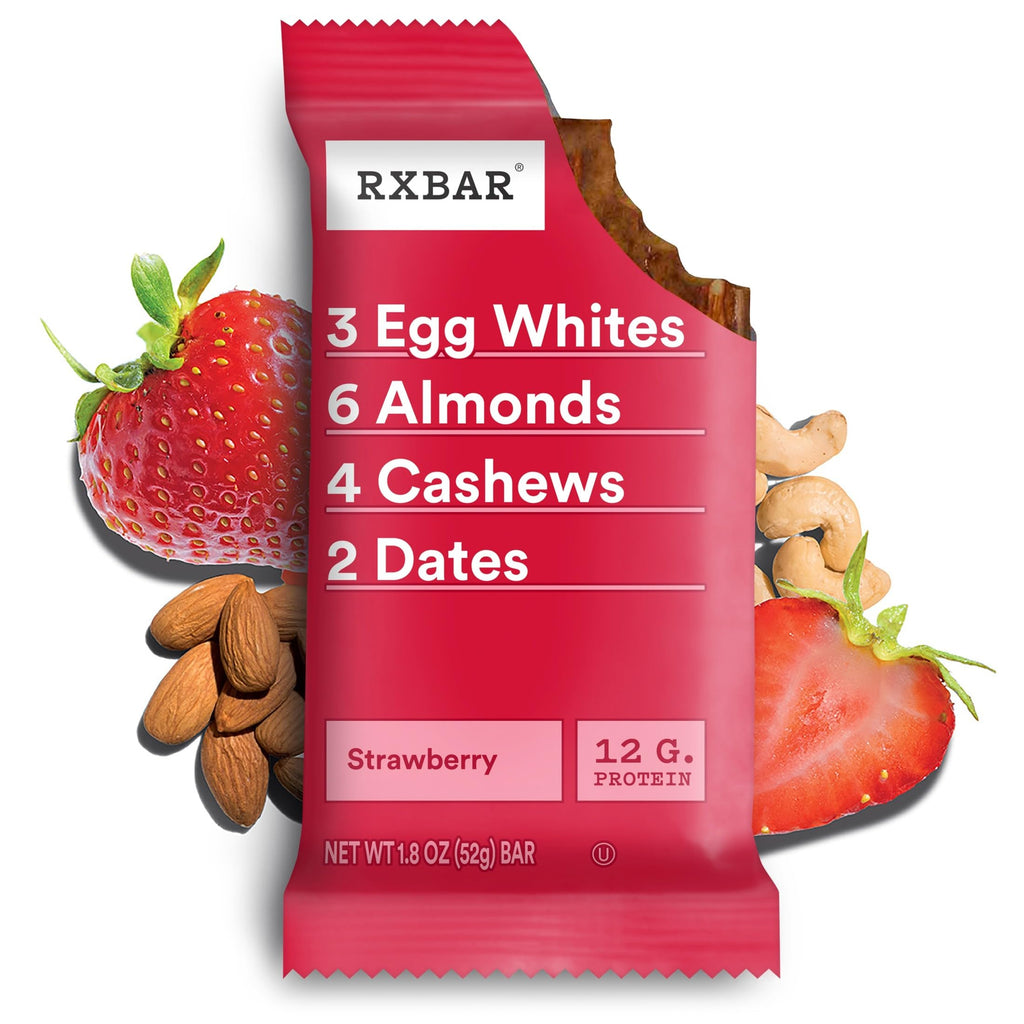 RXBAR Protein Bars, 12g Protein, Gluten Free Snacks, Strawberry, 22oz