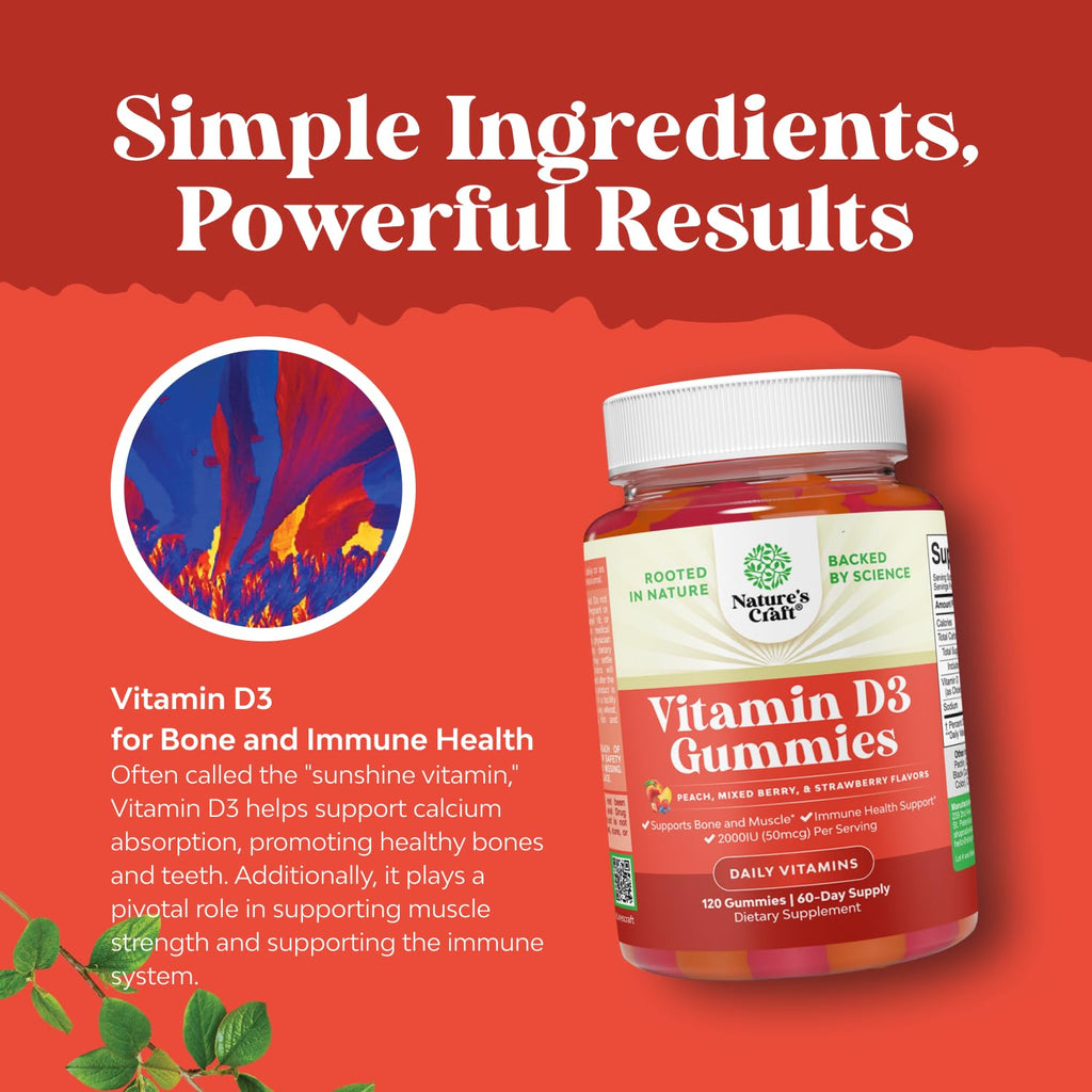 Natures Craft Vitamin D3 2000 IU Gummies - 120 Count - image 4
