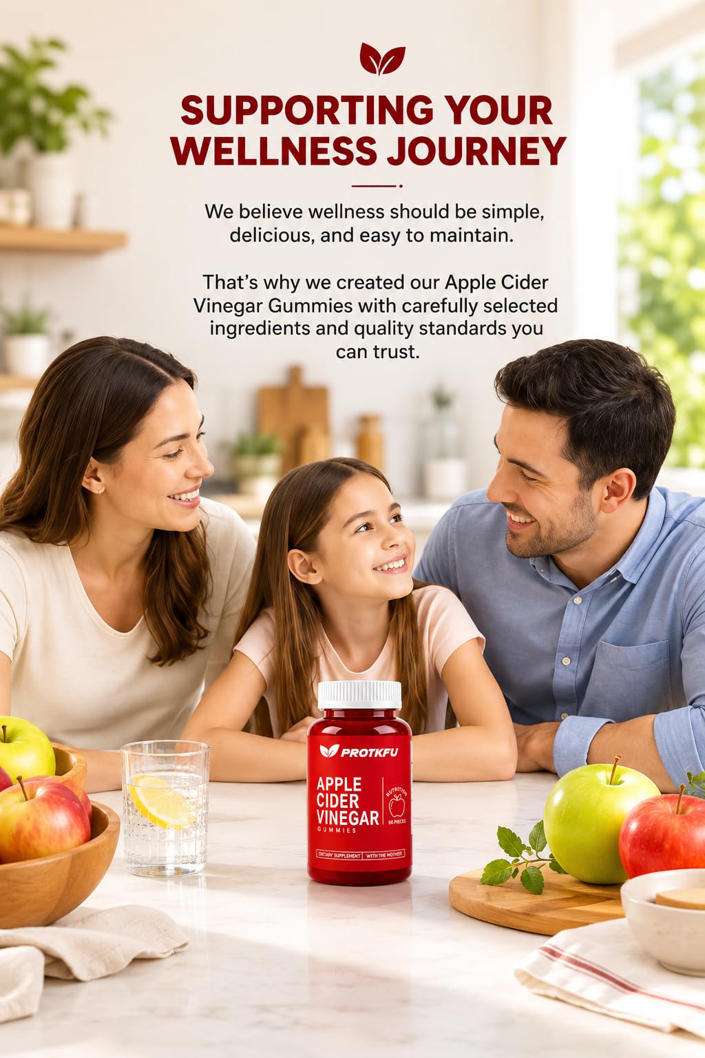 ProTKFU Apple Cider Vinegar Gummies 1000mg - 120 Count - image 4