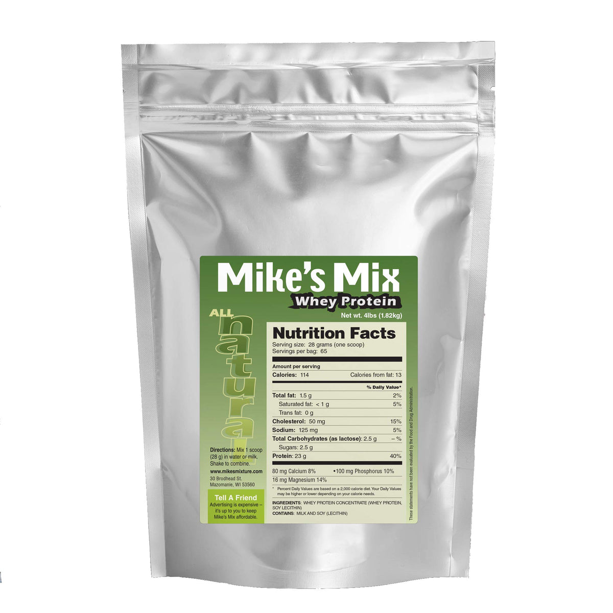Mike's Mix Whey Protein Concentrate Unflavored - 64 oz