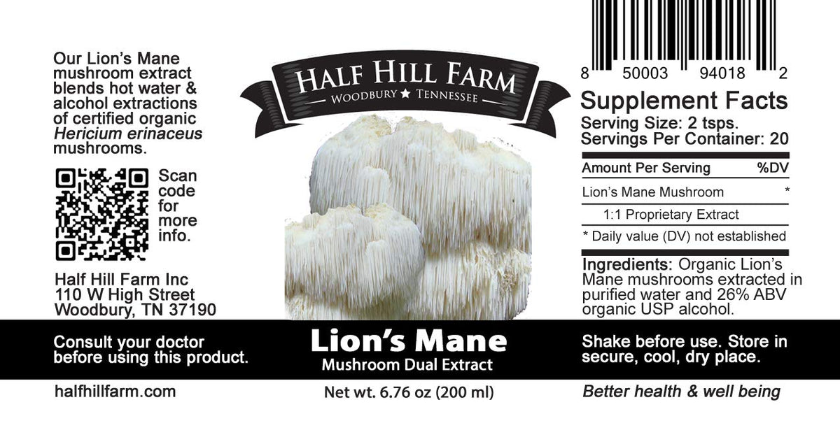 Half Hill Farm Lion's Mane Mushroom Dual Extract - 6.76 oz - image 6