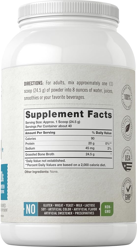 Carlyle Grass Fed Bone Broth Protein Powder - 35.2 oz - image 2