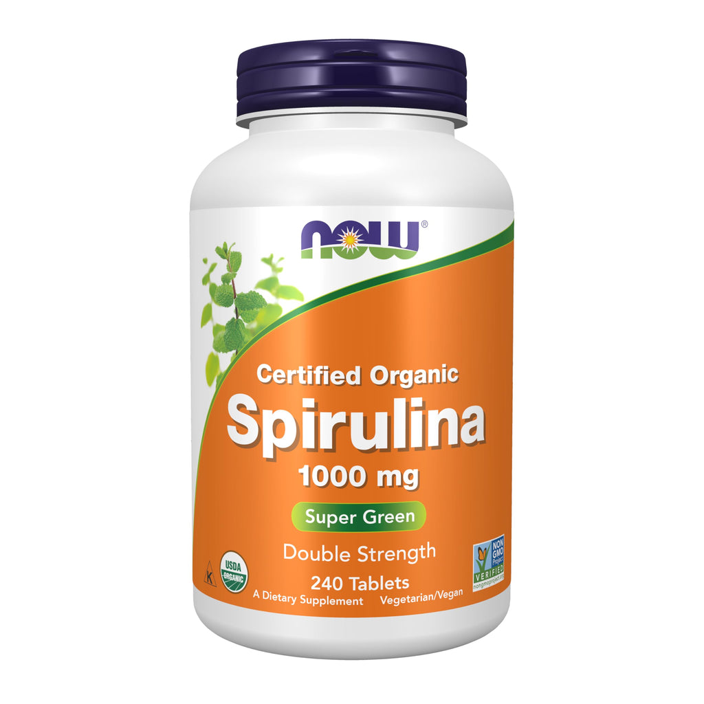 Now Supplements, Certified Organic, Spirulina 1000 mg (Double