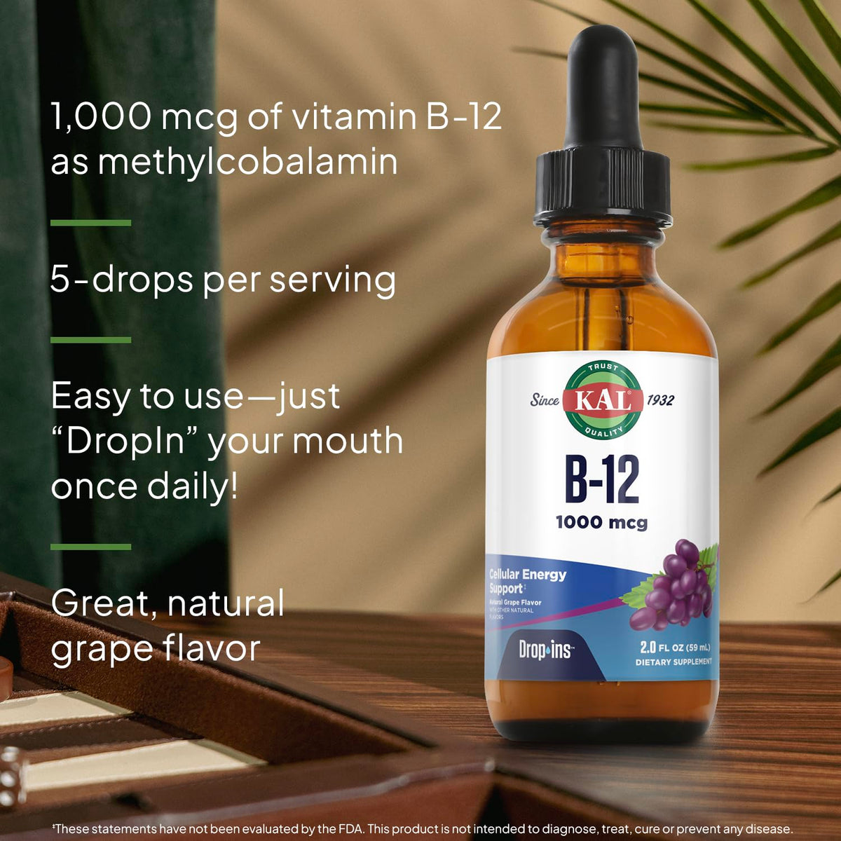 KAL B12 1000 mcg DropIns Liquid Vitamin - 2 Fl Oz - image 4