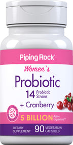 Piping Rock Probiotic with Cranberry for Women - 90 Capsules