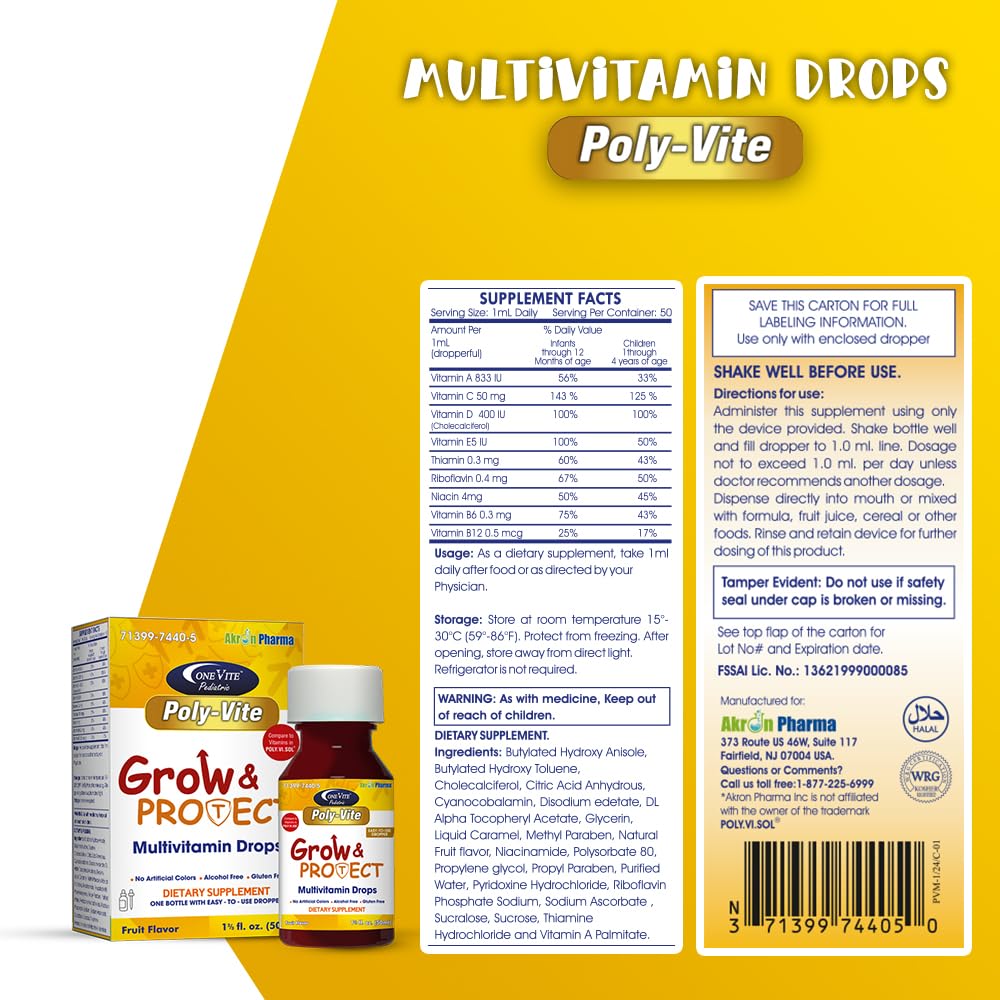 Akron Pharma Pediatric Poly-Vite Drops - 1.67 Fl Oz - image 5