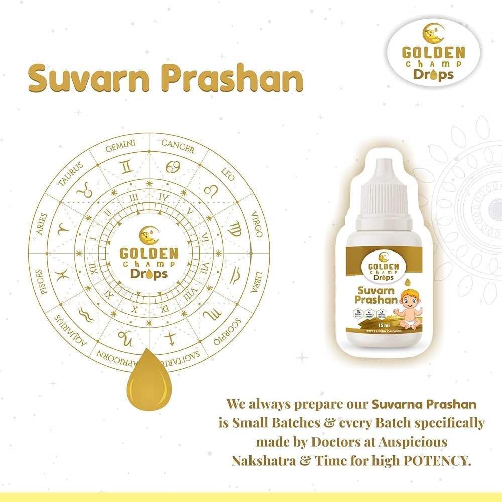 HENU Swarna Prashana Drops with Gold Ash Ayurvedic - 15 ml - image 5