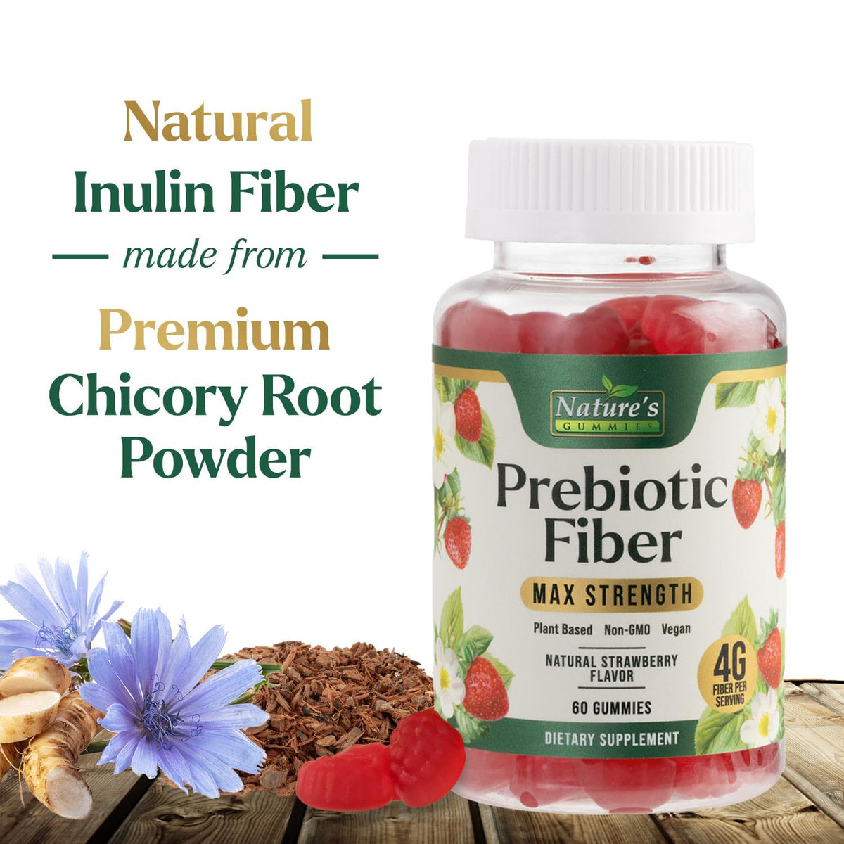 Nature's Gummies Prebiotic Fiber Gummies Digestive Support - 60 Gummies - image 6