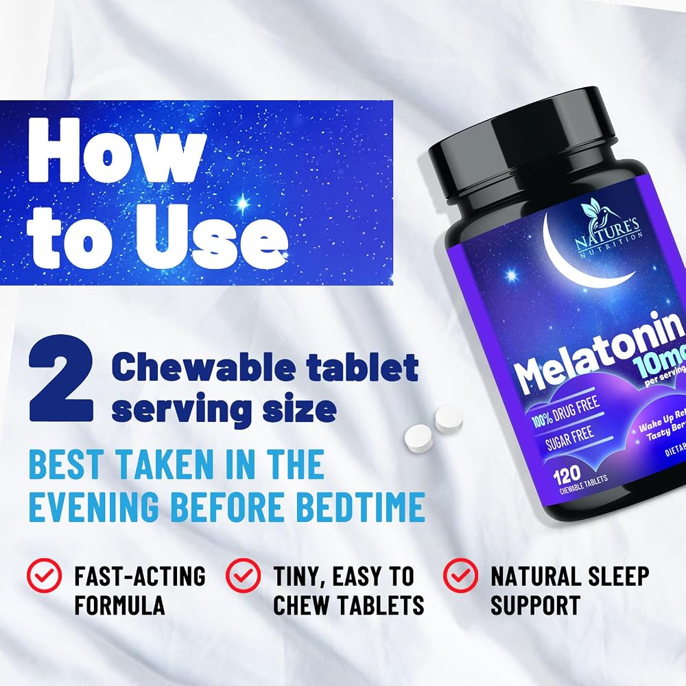 Nature's Nutrition Melatonin Sleep Supplement 10mg