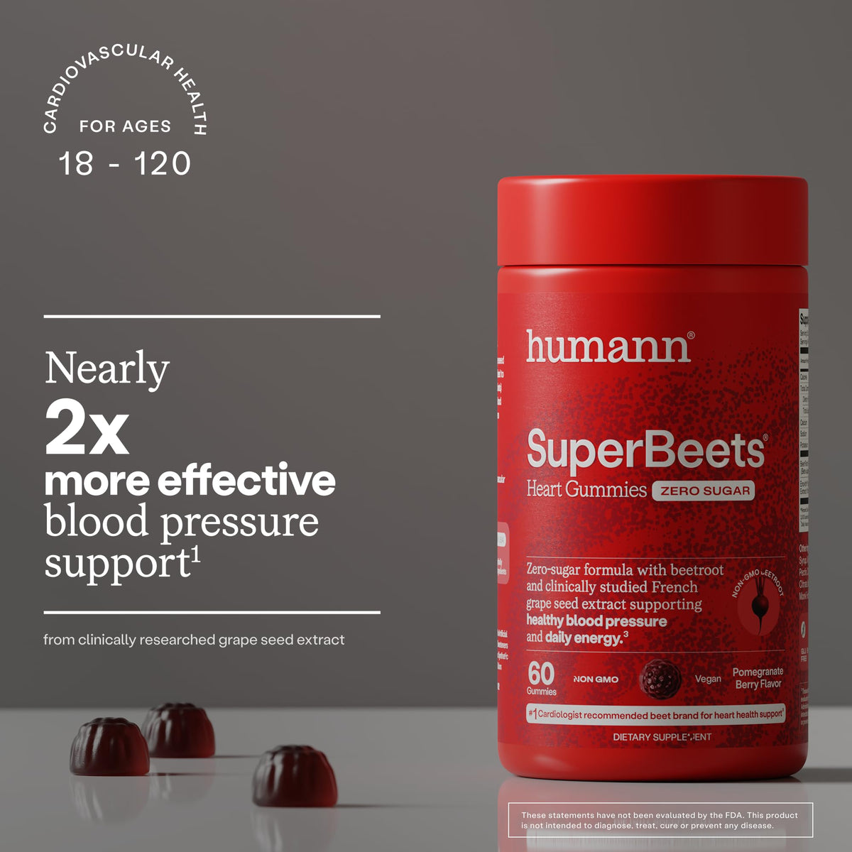 HumanN SuperBeets Heart Gummies Zero Sugar - 60 Count - image 3