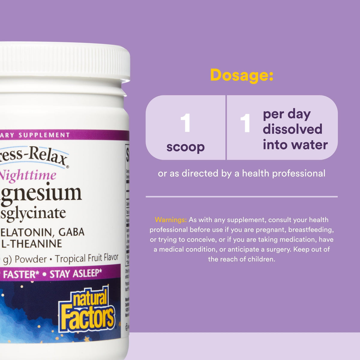 Natural Factors Magnesium Glycinate Powder for Sleep Support - 4.23 oz - image 3