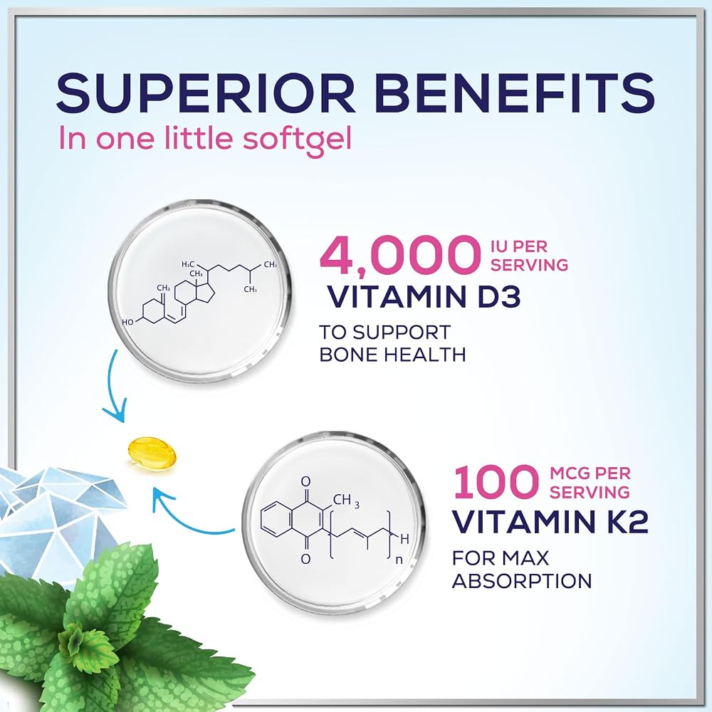 Hello Lovely! Vitamin D with K2 (MK-7) - Vitamin D3 4000IU (125mcg)