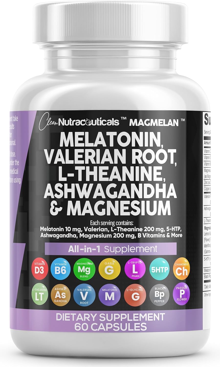 Clean Nutraceuticals Melatonin 10mg Sleep Support - 60 Capsules