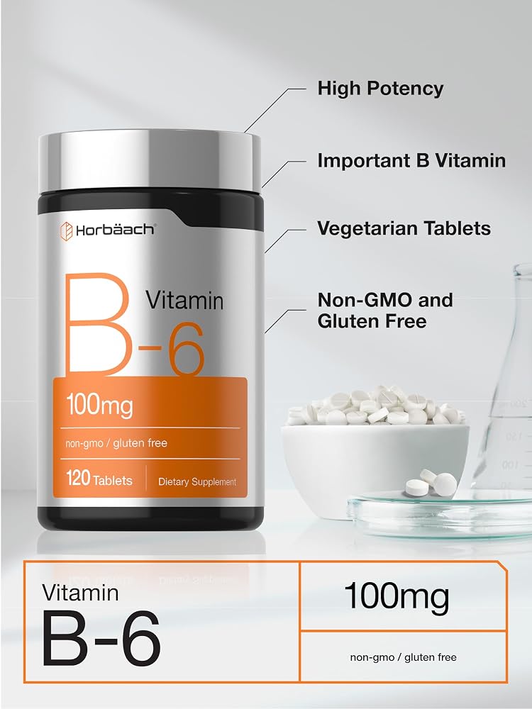 Horbäach Vitamin B6 100mg - 120 Tablets - image 4