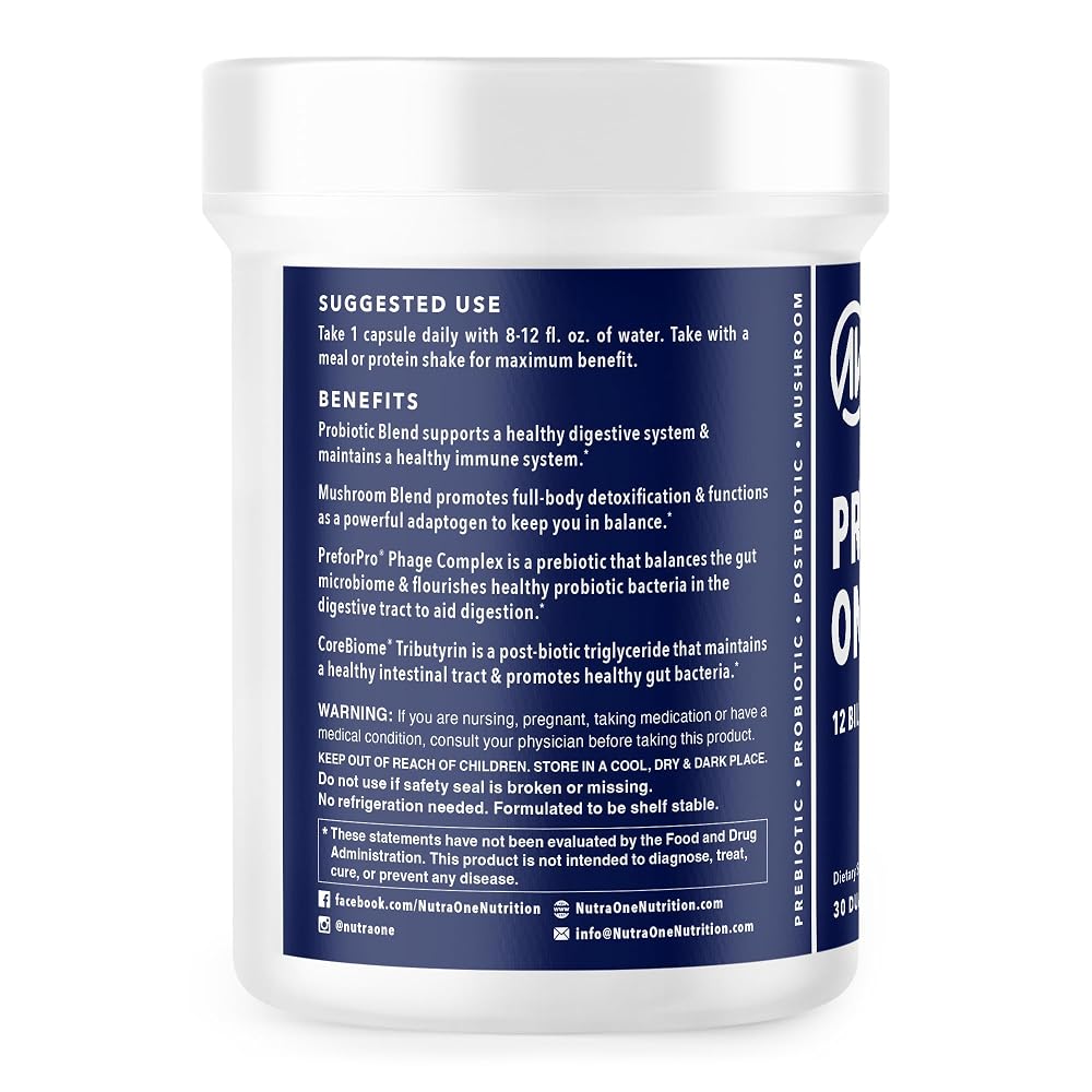 NutraOne ProbioticOne+ 12 Billion CFU Gut Health - 30 Capsules - image 3