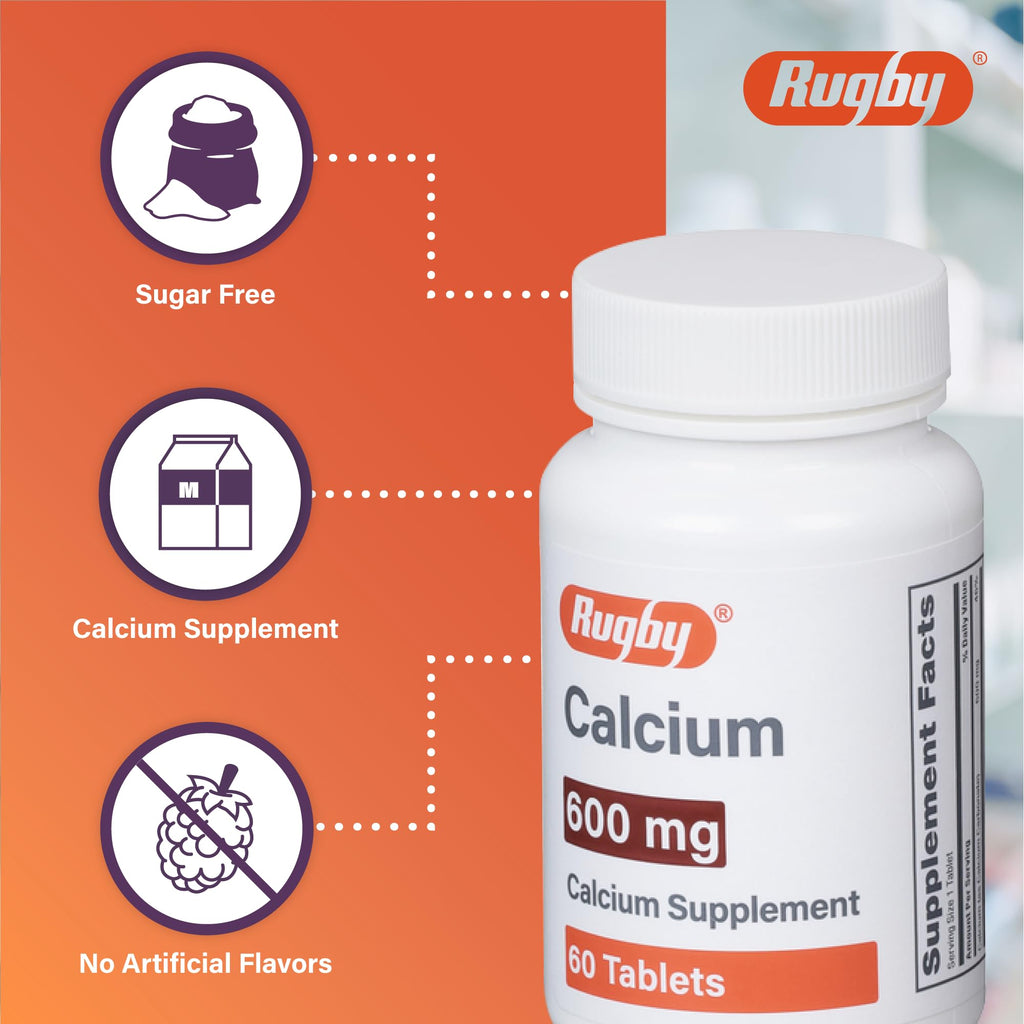 Rugby Calcium 600 mg Tablets - 60 Tablets - image 3