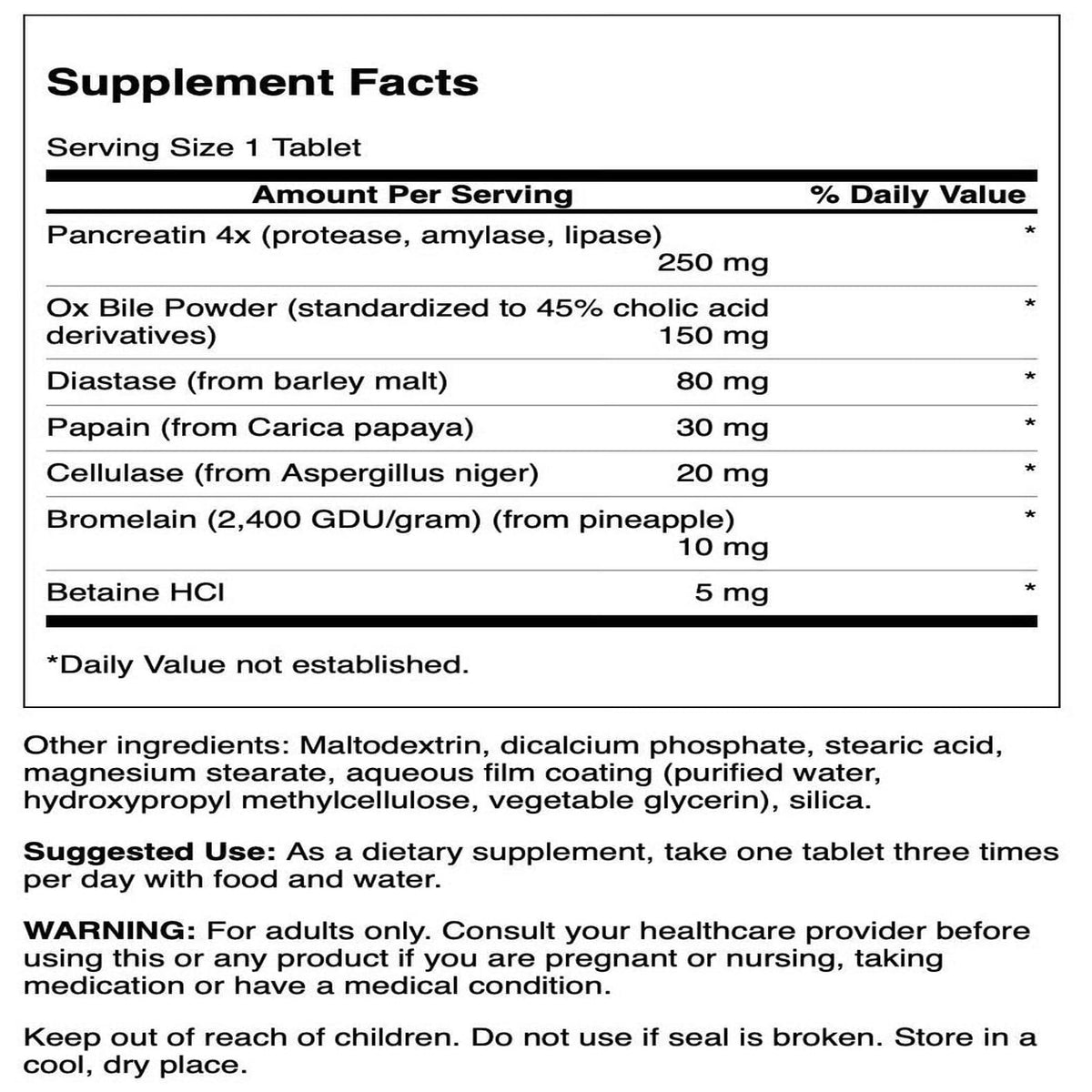 Swanson Digestive Enzymes for Carbs, Proteins and Fats - 180 Tablets - image 2