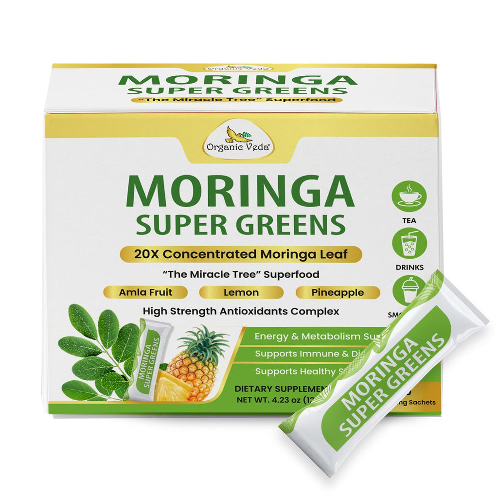 Organic Veda Moringa Amla Greens Superfood Powder - 30 Sticks