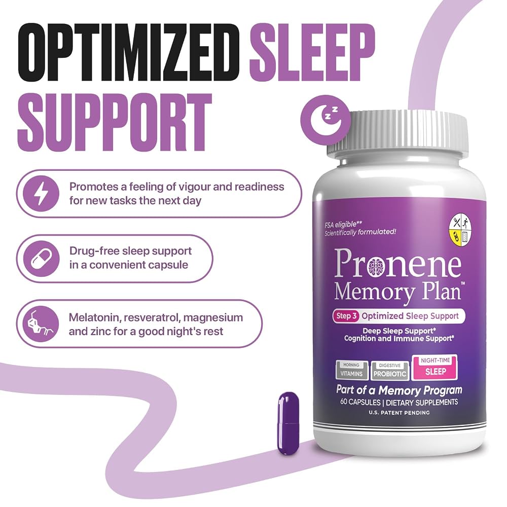 Pronene Memory Plan Sleep Support for Adults 50+ - 60 Capsules - image 5