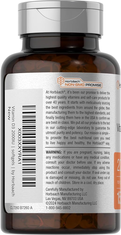 Horbäach Vitamin D3 2000 IU - 150 Softgels - image 3