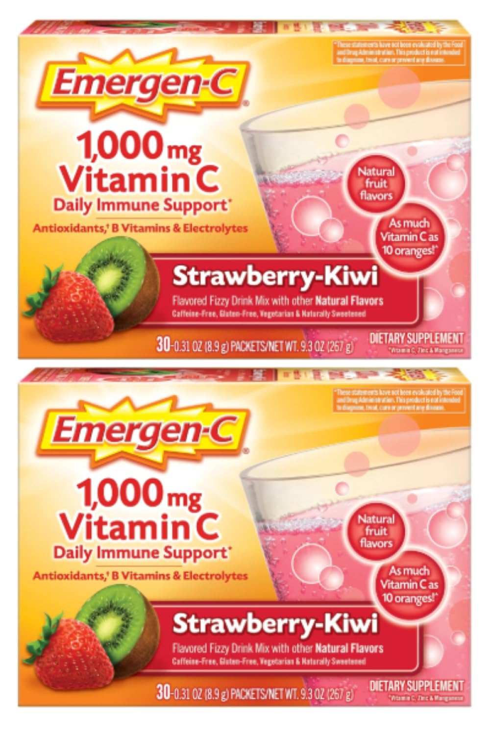 Emergen-C Vitamin C 1000mg Powder Strawberry Kiwi Immune Support
