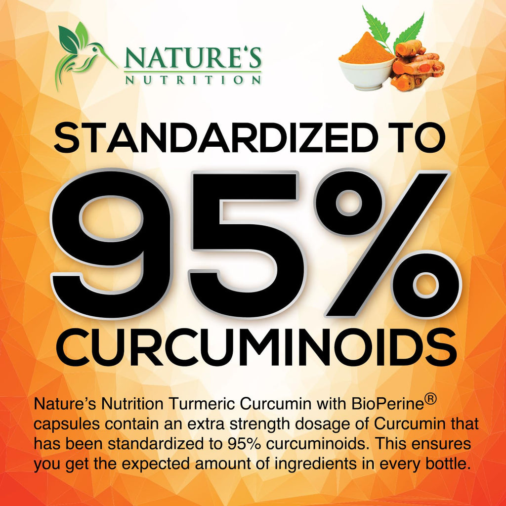 Nature's Nutrition Turmeric Curcumin Supplement - 95% Curcuminoids