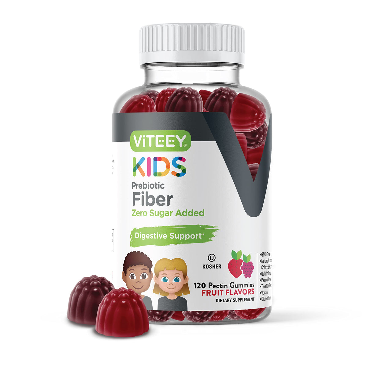 Viteey Prebiotic Kids Fiber 4g Gummies - 120 Count