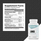 NutraBio Lungs Supplement Respiratory Support - 90 Capsules - image 3