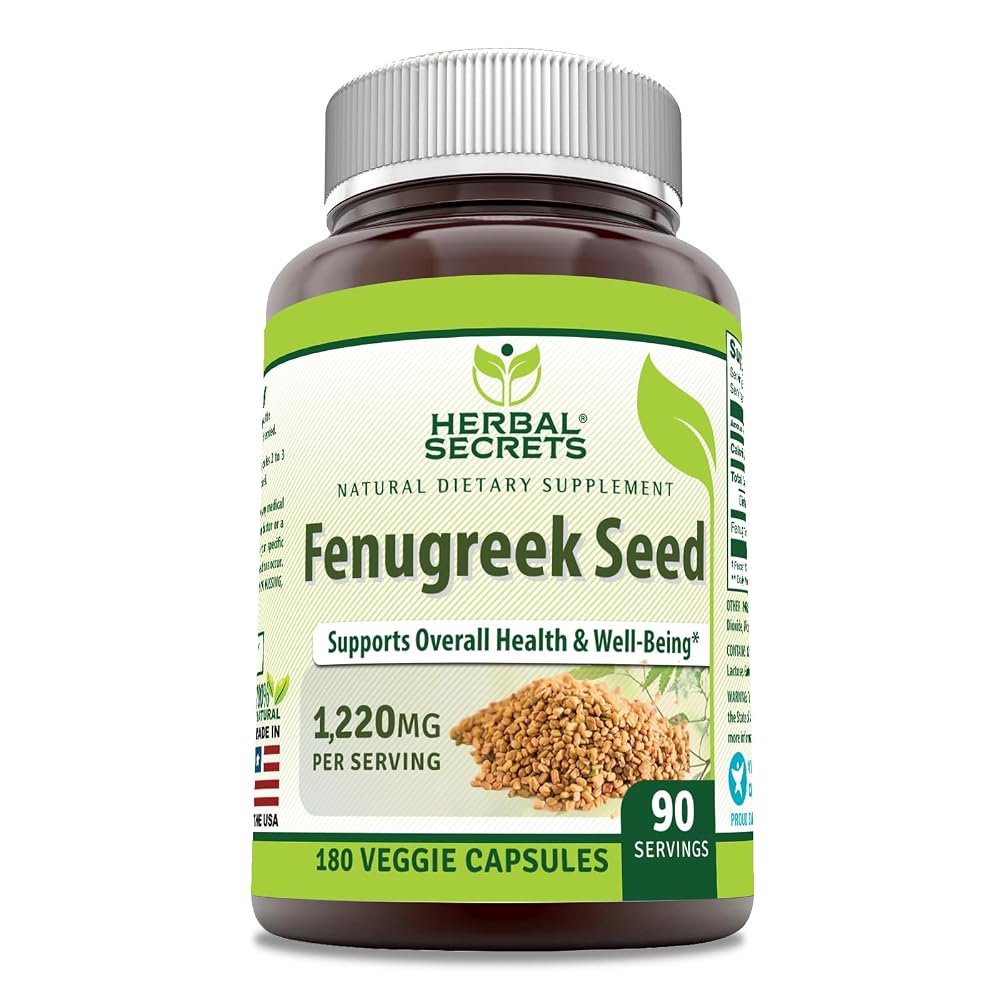 Herbal Secrets Fenugreek Seed 1,220 mg - 180 Vegetarian Capsules