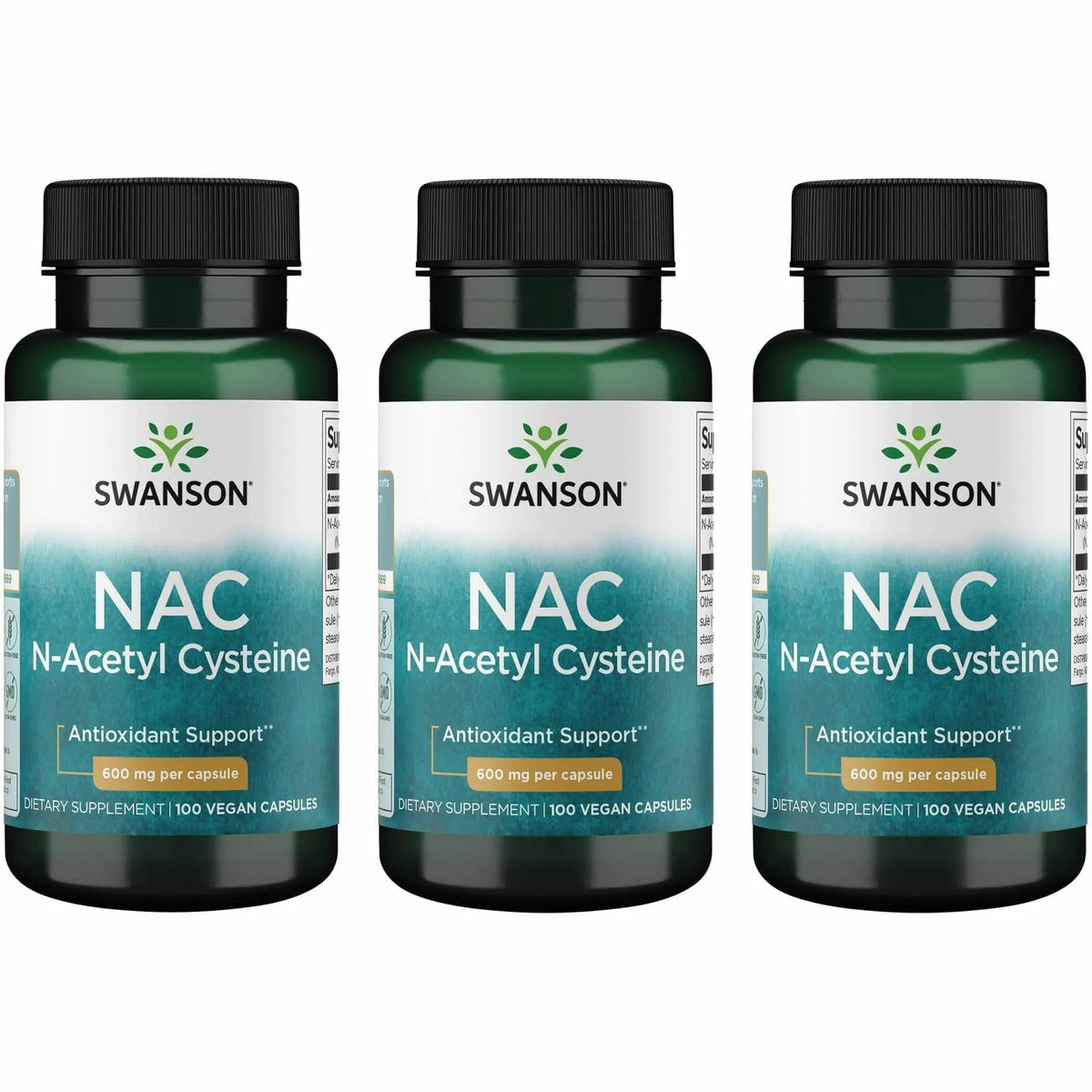 Swanson NAC N-Acetyl Cysteine 600 mg - 300 Vegan Capsules