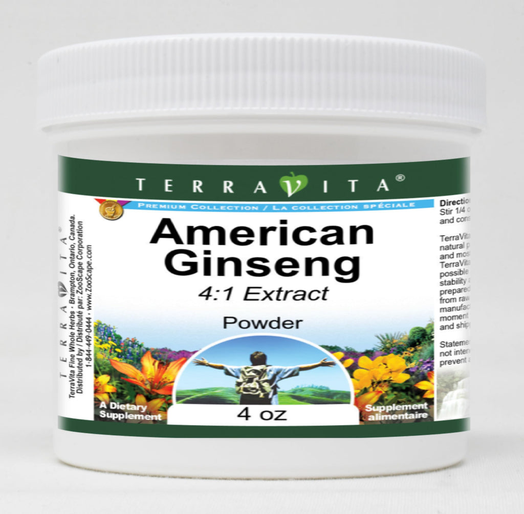 Terravita American Ginseng 4:1 Powder (4 oz, ZIN: 520229)