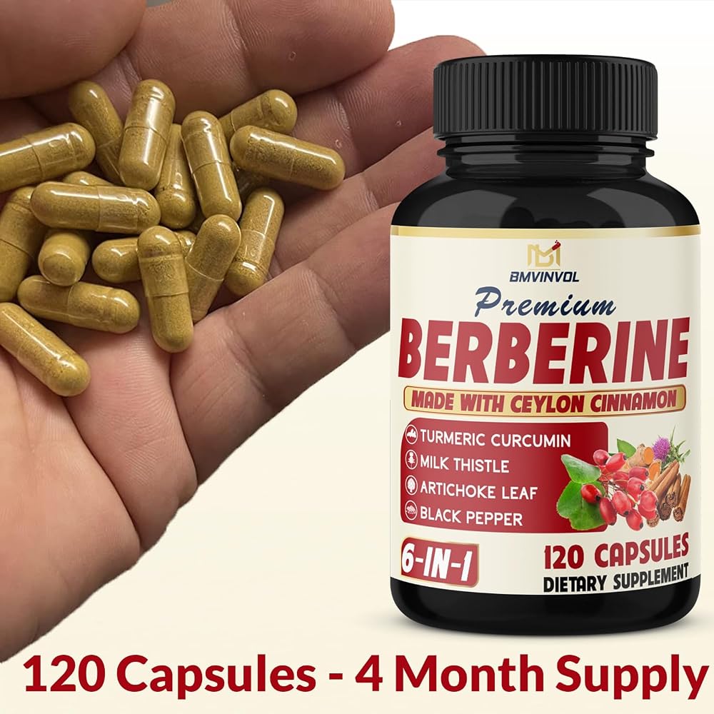 BMVINVOL Berberine Supplement with Ceylon Cinnamon & Turmeric - 120 Capsules - image 5
