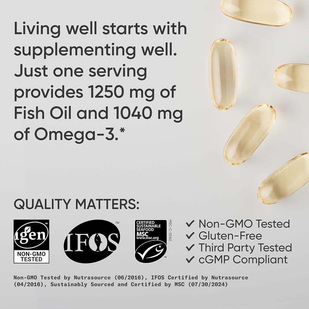 Sports Research Omega-3 Fish Oil 1250mg Alaska Pollock - 240 Softgels - image 4