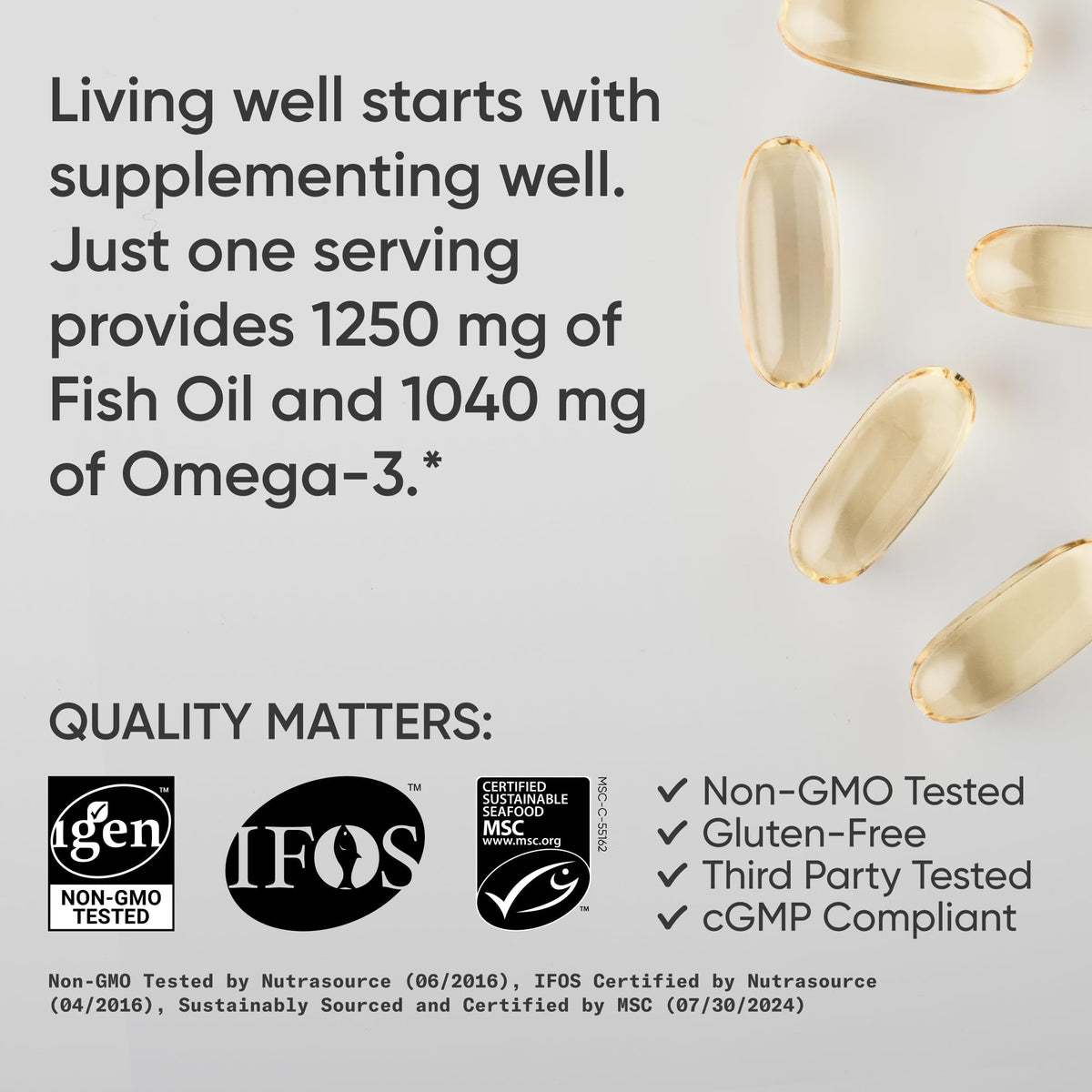 Sports Research Omega-3 Fish Oil 1250mg Alaska Pollock - 240 Softgels - image 4
