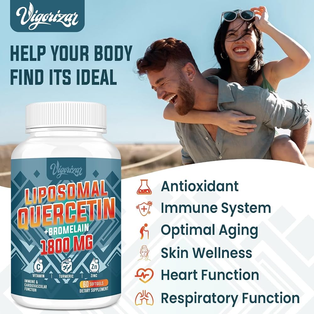 Vigorizar Liposomal Quercetin Phytosome with Bromelain - 60 Softgels - image 3