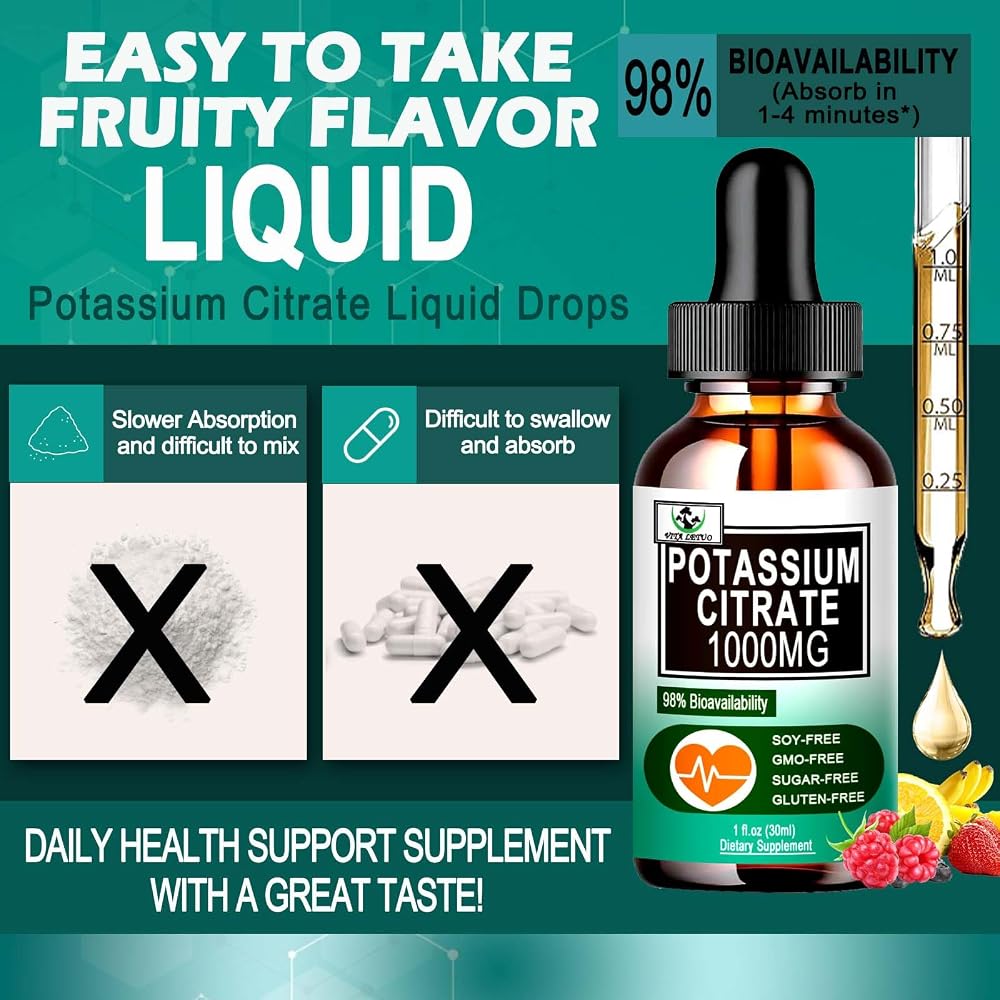 Vita letuo Potassium Citrate Liquid Drops 1000mg - 30 Servings - image 4