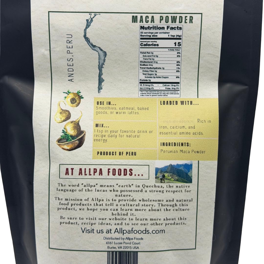 ALLPA Peruvian Gelatinized Yellow Maca Powder - 12 oz - image 4